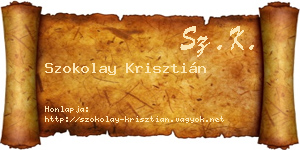 Szokolay Krisztián névjegykártya