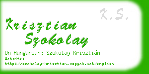 krisztian szokolay business card